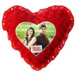 Red Heart Love Frill Cushion With Personalized Photo